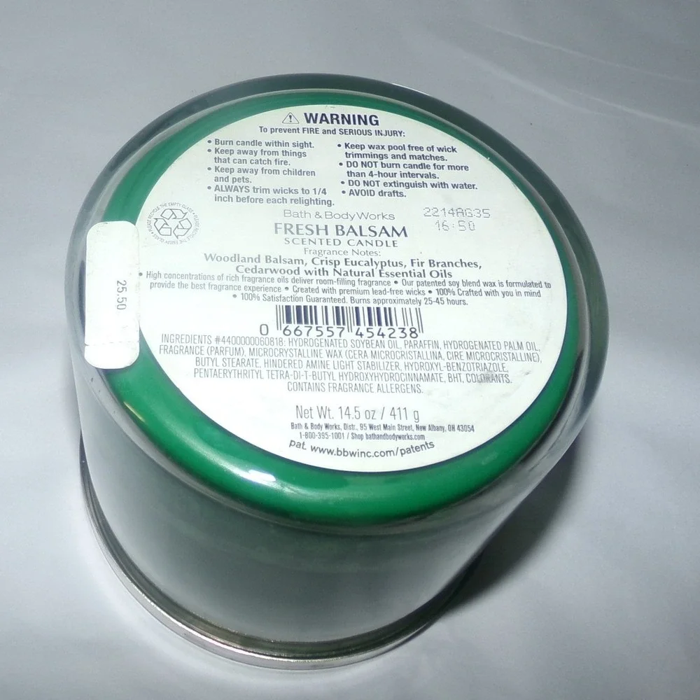 Bath & Body Works Fresh Balsam 3-Wick Scented Candle 14.5 oz Essential Oils